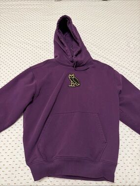 OVO Purple Hoodie with Gold Owl Patch